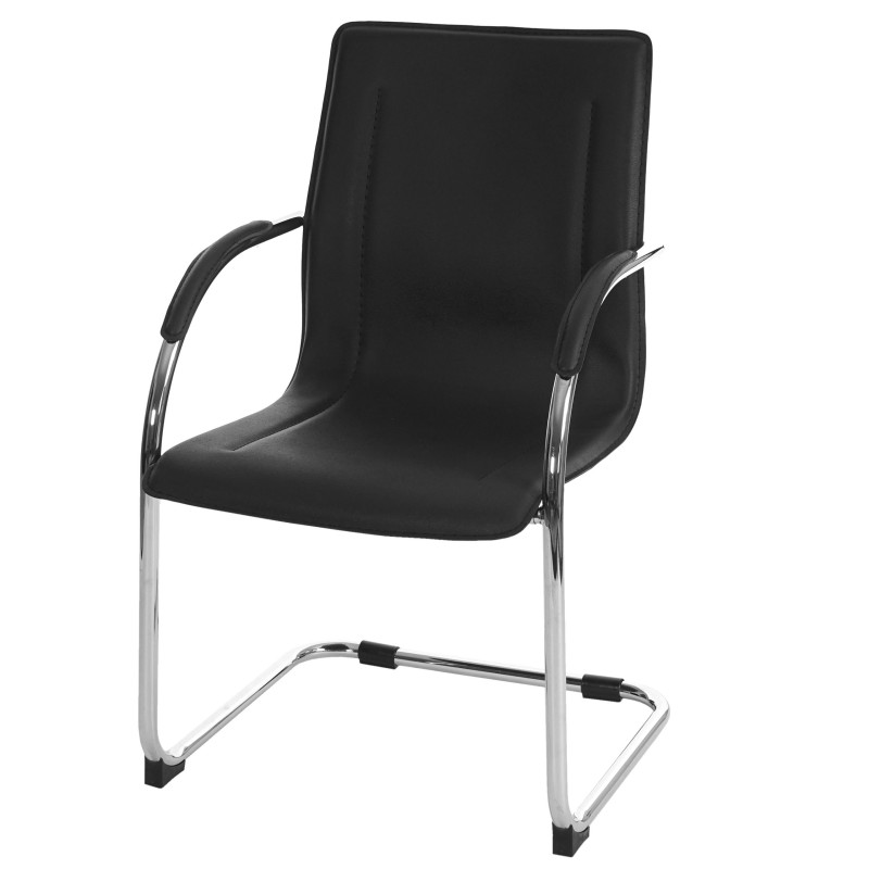 Chaise de conférence Samara, chaise cantilever, PVC - noir