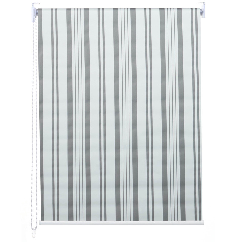 Store à enrouleur pour fenêtres, avec chaîne, avec perçage, isolation, opaque, 80 x 230 - gris/blanc