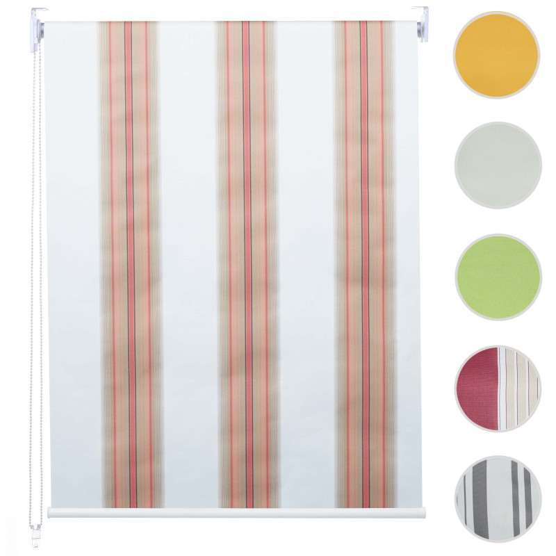 Store à enrouleur pour fenêtres, avec chaîne, avec perçage, opaque, 80 x 230 - blanc/rouge/beige