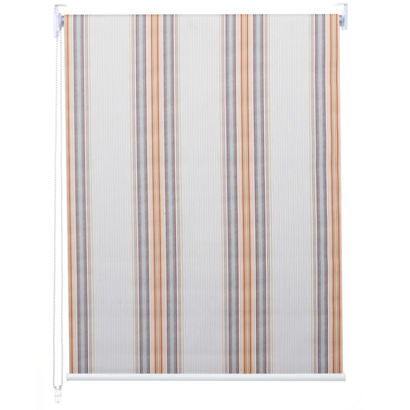 Store à enrouleur pour fenêtres, avec chaîne, avec perçage, opaque, 80 x 230 - gris/marron/orange