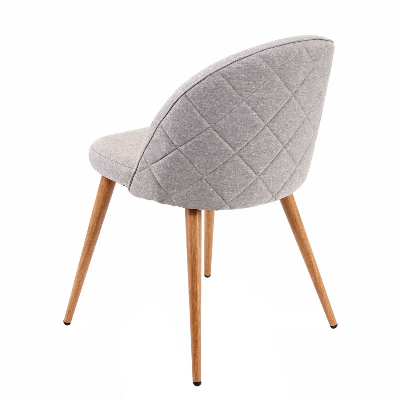 6x chaise de salle à manger fauteuil, style rétro années 50, en tissu - gris clair