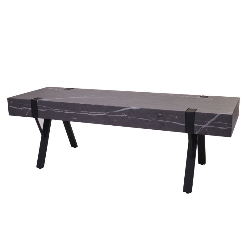 Rack TV Table TV Lowboard Table TV, métal 42x120x40cm - aspect marbre gris
