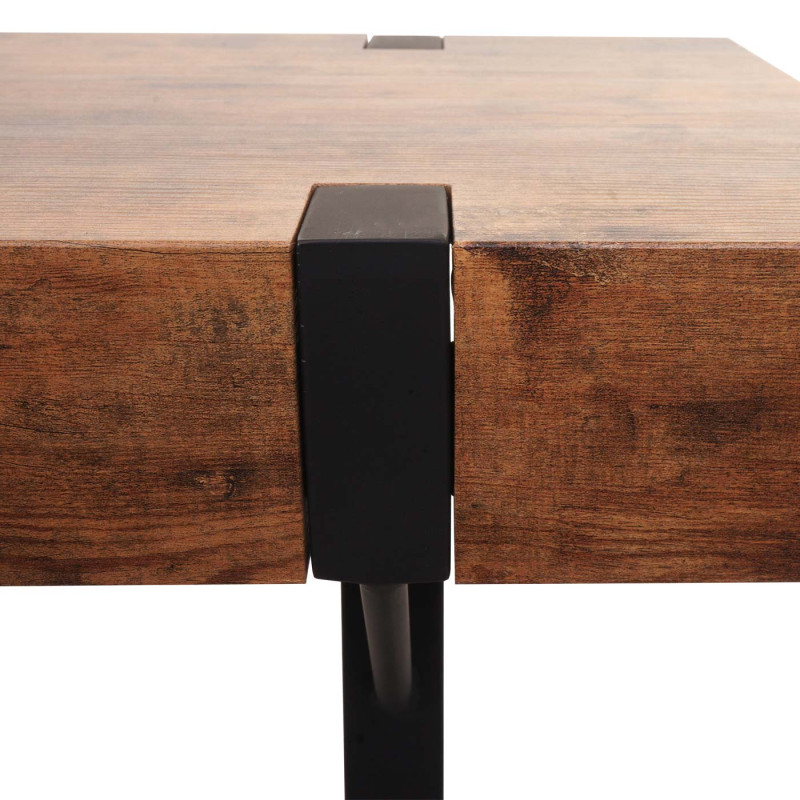 Table console table de téléphone table de travail table d'appoint table de rangement, métal 75x100x40cm - chêne sauvage foncé
