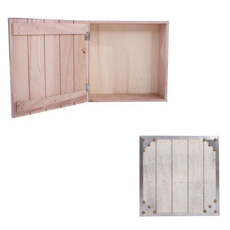 2x armoire murale / boîte de collection, 24x10x24cm, style shabby chic, vintage - blanc