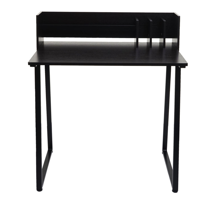 Bureau table pour ordinateur portable bureau, 82x51cm structure 3D, métal MDF - noir
