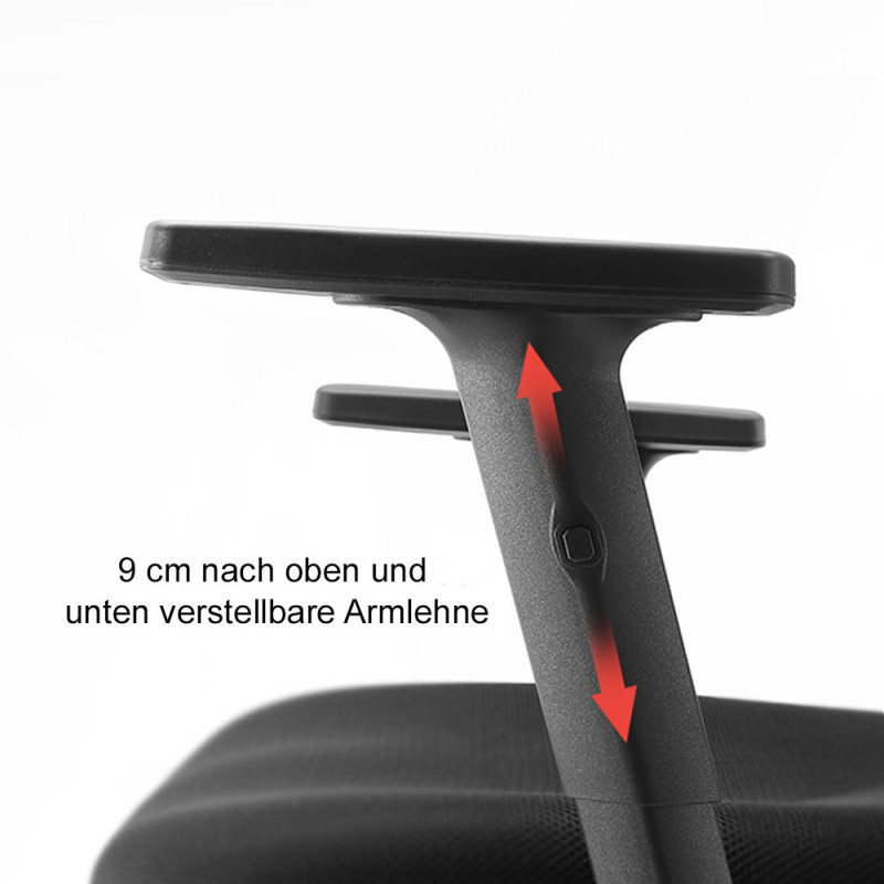 SIHOO chaise de bureau chaise de bureau, ergonomique, soutien lombaire réglable et accoudoir - gris