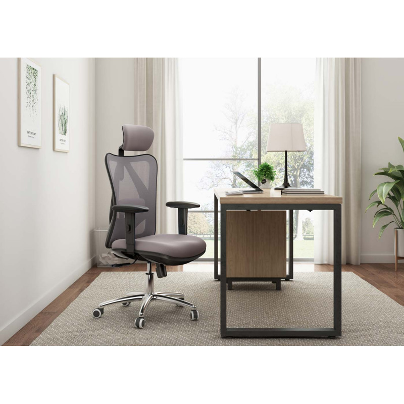 Chaise de bureau chaise de bureau, ergonomique charge maximale 150kg - sans repose-pieds, gris