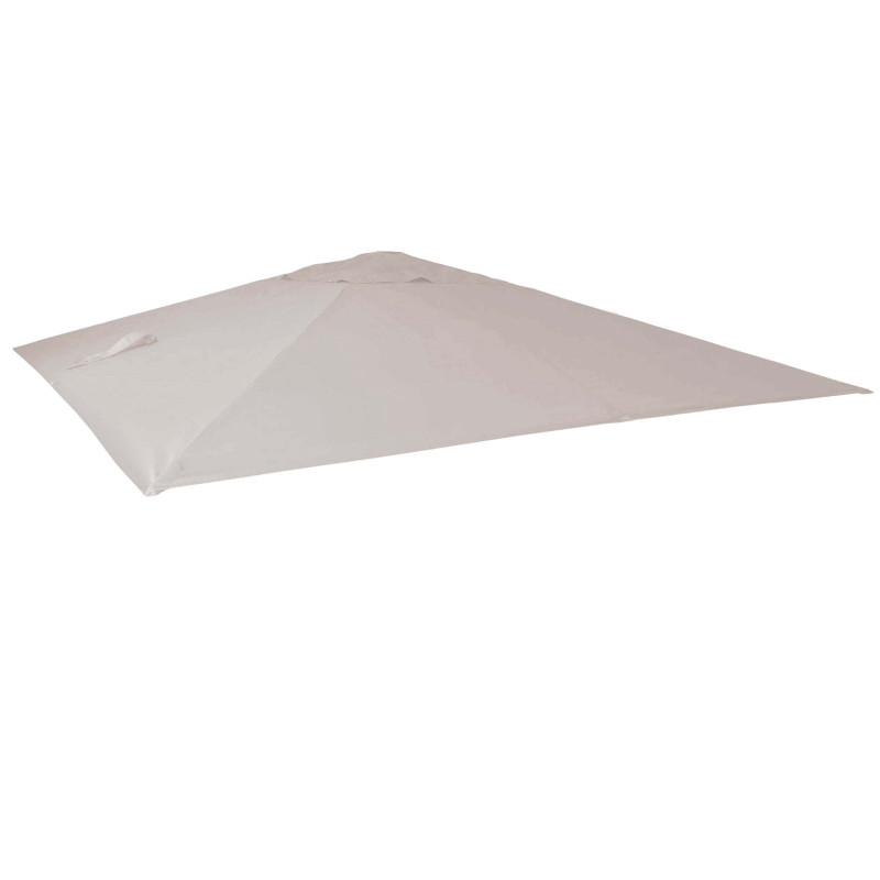Toile pour parasol de luxe 3x4m (Ø5m) polyester 3,5kg - crème-gris