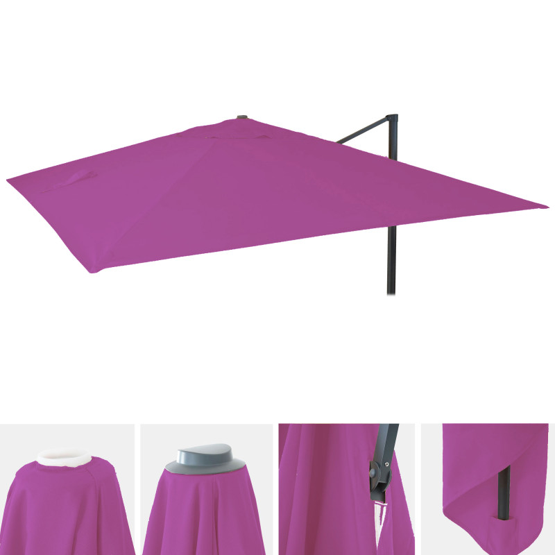 Revêtement pour parasol de luxe revêtement de remplacement, 3x4m (Ø5m) polyester 3,5kg - violet
