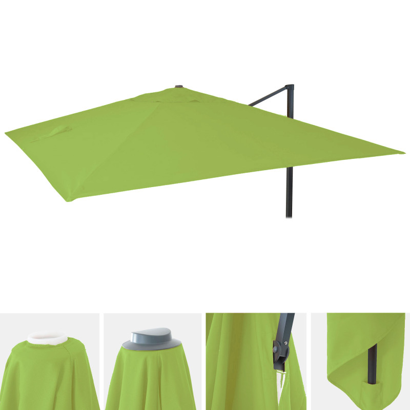 Housse de rechange pour parasol de luxe housse de parasol de rechange, 3x4m (Ø5m) polyester 3,5kg - vert clair