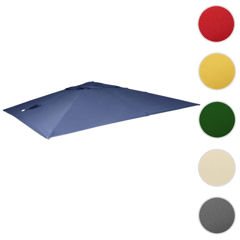 Revêtement pour parasol de luxe revêtement de remplacement, 3x4m (Ø5m) polyester 3,5kg - bleu