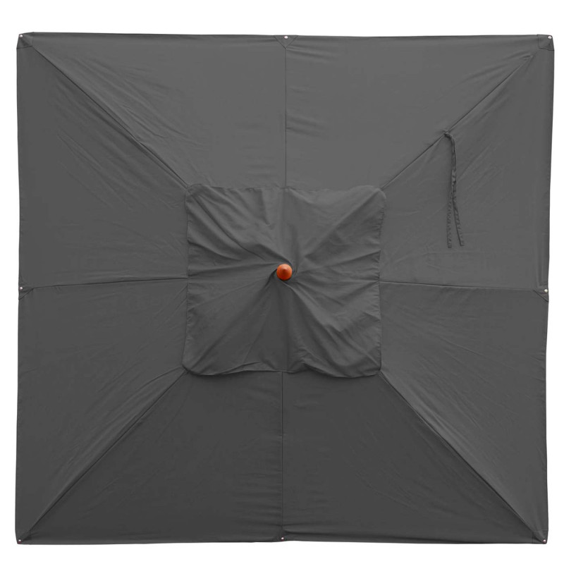 Toile pour parasol de gastronomie en bois carré 4x4m polyester 3kg - anthracite