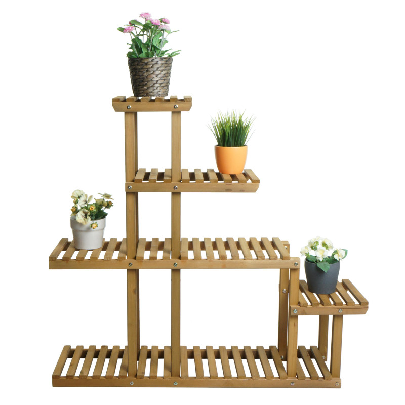 Étagère à plantes Étagère à fleurs, 5 étagères, 95x105x25cm Outdoor Sapin Bois MVG, brun