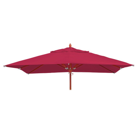 Toile pour la gastronomie parasol en bois carré 3x3m polyester 3kg - bordeaux