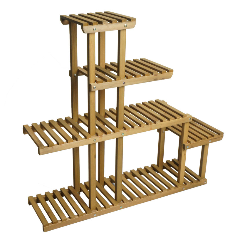 Étagère à plantes Étagère à fleurs, 5 étagères, 95x105x25cm Outdoor Sapin Bois MVG, brun