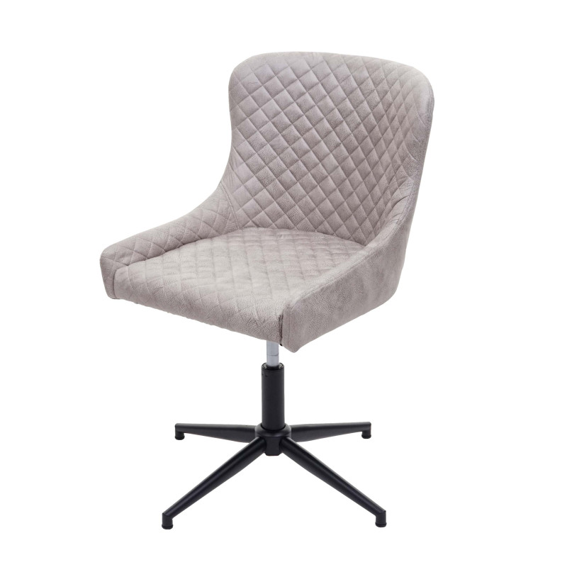 Chaise de bureau fauteuil, pivotant, réglable en hauteur, métal, vintage, - tissu / textile gris
