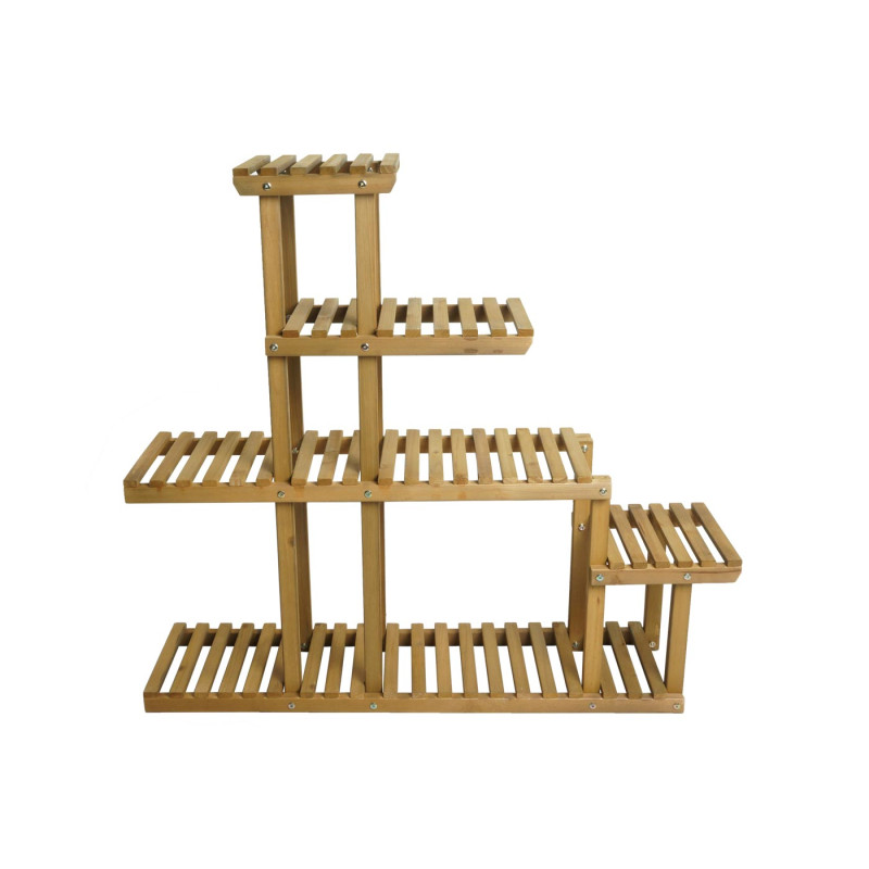 Étagère à plantes Étagère à fleurs, 5 étagères, 95x105x25cm Outdoor Sapin Bois MVG, brun