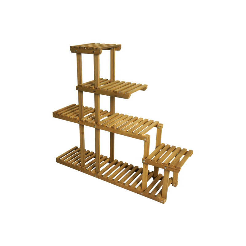 Étagère à plantes Étagère à fleurs, 5 étagères, 95x105x25cm Outdoor Sapin Bois MVG, brun