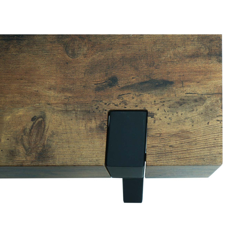 Table d'appoint table basse table de chevet table de salon, métal MDF 50x50x50cm - chêne sauvage foncé