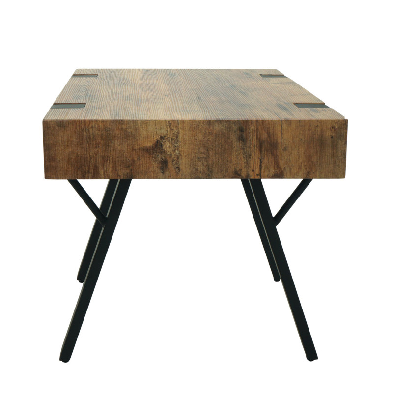 Table d'appoint table basse table de chevet table de salon, métal MDF 50x50x50cm - chêne sauvage foncé