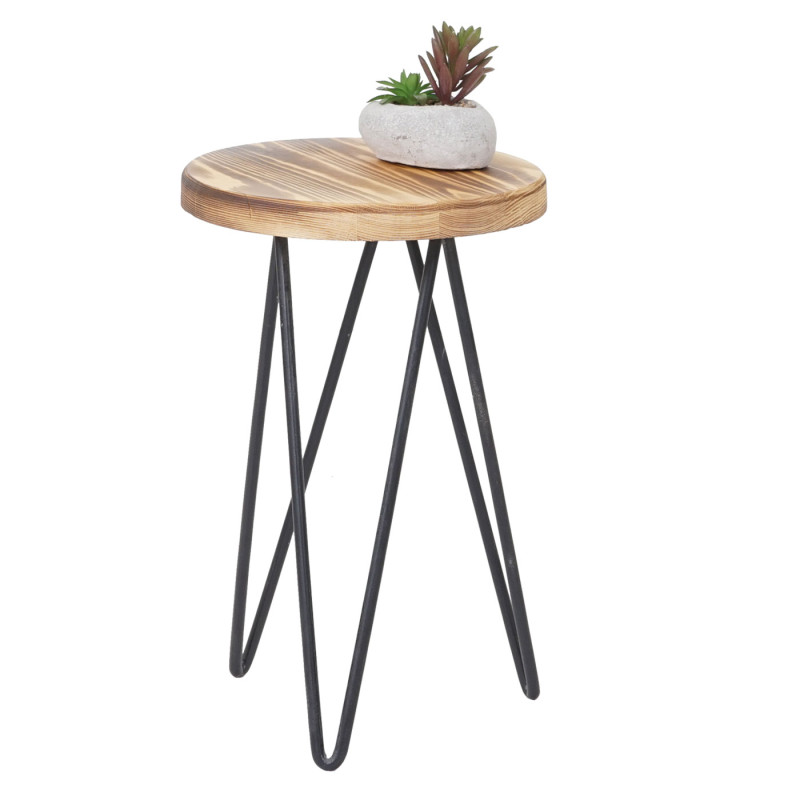 2x jardinière tabouret de plantes, table de plantes, design industriel, bois naturel