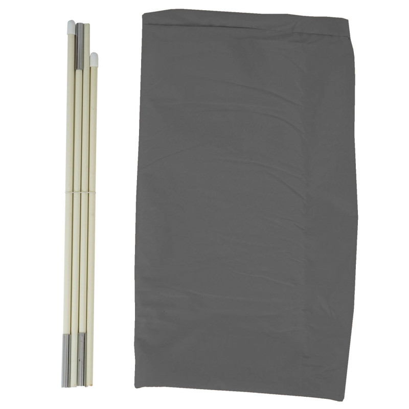 Housse de protection pour parasol déporté 3,5m, fermeture éclair - anthracite