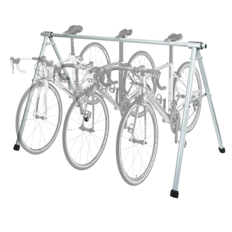 Support de selle de vélo support de vélo avec étrier de suspension, métal époxy 114x170x114cm extensible - argent