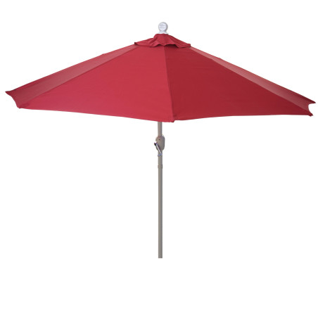 Parasol demi-rond Parla, demi-parasol de balcon, UV 50+ polyester/acier 3kg - 270cm bordeaux sans pied