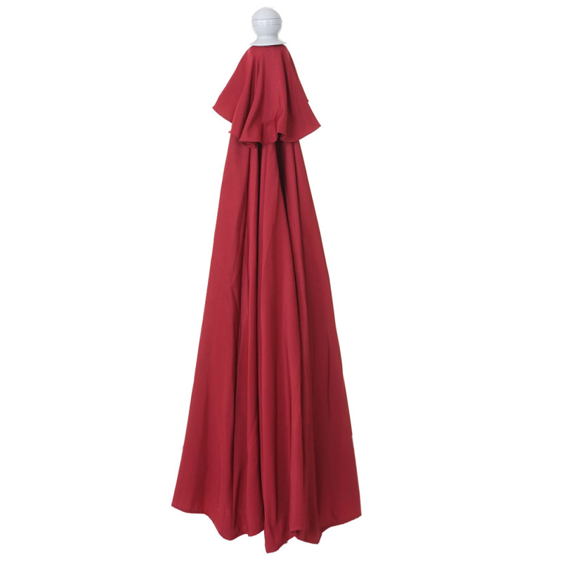 Parasol demi-rond Parla, demi-parasol de balcon, UV 50+ polyester/acier 3kg - 270cm bordeaux sans pied