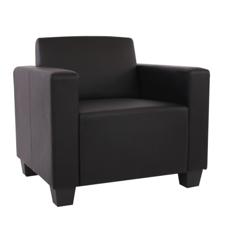 Fauteuil salon /club / lounge Lyon, simili-cuir, noir