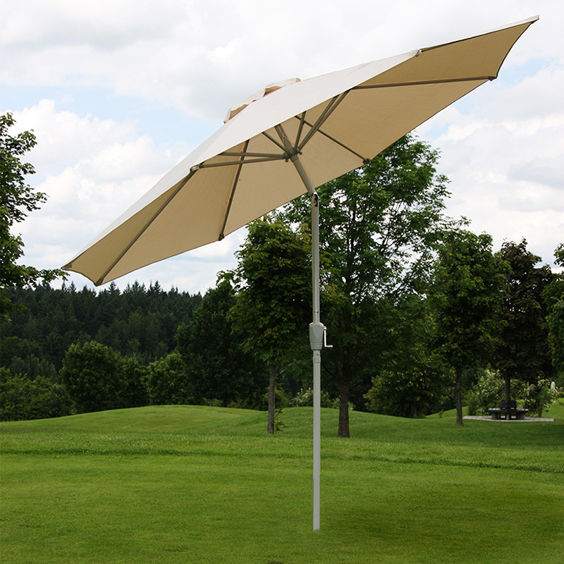 Parasol en aluminium N18, 270 cm, inclinable, inoxydable - crème