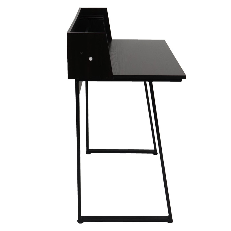 Table console table de téléphone, 82x51cm structure 3D, métal MDF - noir