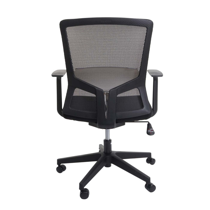 Chaise de bureau dossier ergonomique en forme de S, soutien de la taille réglable - noir