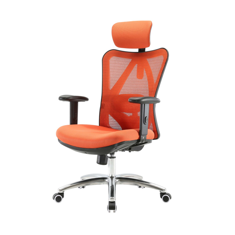 Chaise de bureau SIHOO Chaise de bureau, ergonomique, charge max. 150kg - sans repose-pieds, orange