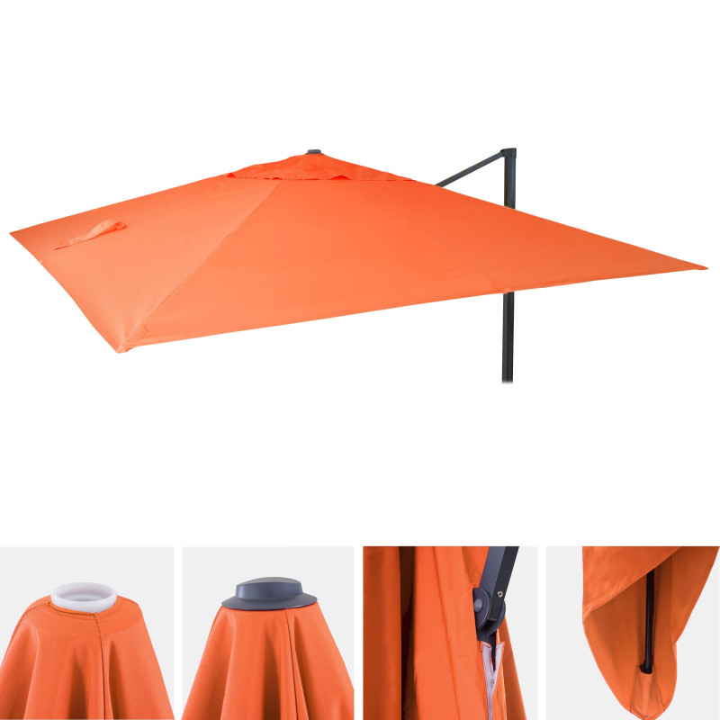 Toile pour parasol de luxe 3x4m (Ø5m) polyester 3,5kg - terrecuite