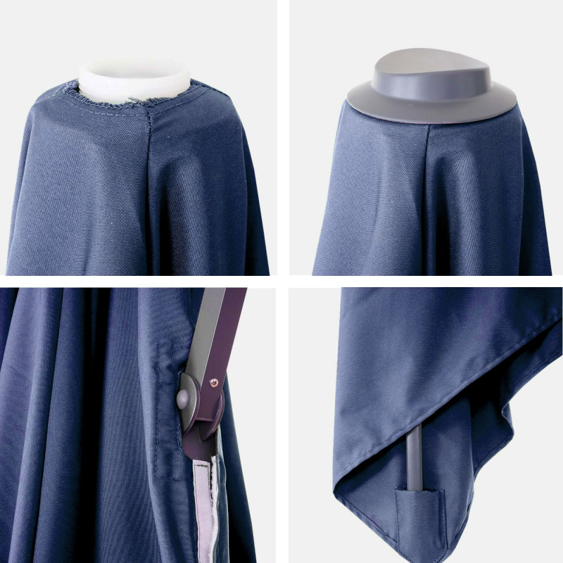 Revêtement pour parasol de luxe revêtement de remplacement, 3,5x3,5m (Ø4,95m) polyester 4kg - bleu