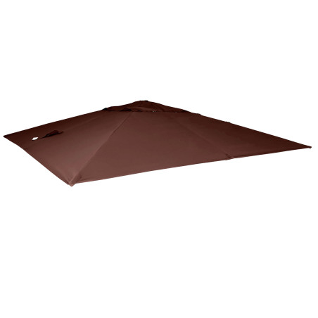 Revêtement pour parasol de luxe revêtement de remplacement 3,5x3,5m (Ø4,95m) polyester 4kg - brun