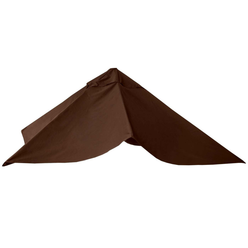 Revêtement pour parasol de luxe revêtement de remplacement 3,5x3,5m (Ø4,95m) polyester 4kg - brun