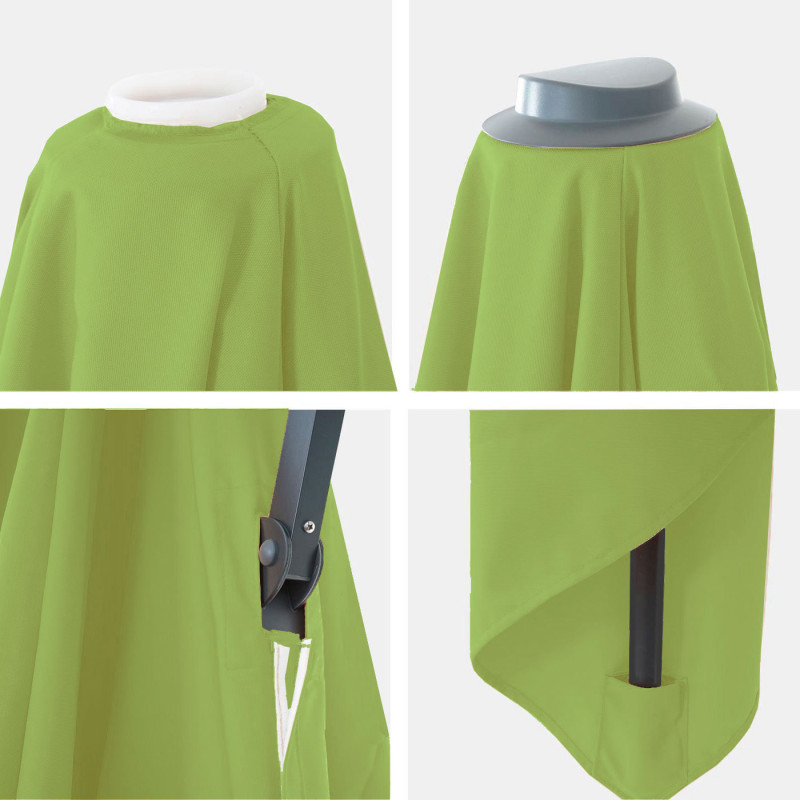 Toile pour parasol de luxe toile de remplacement pour parasol, 3,5x3,5m (Ø4,95m) 4kg - vert clair