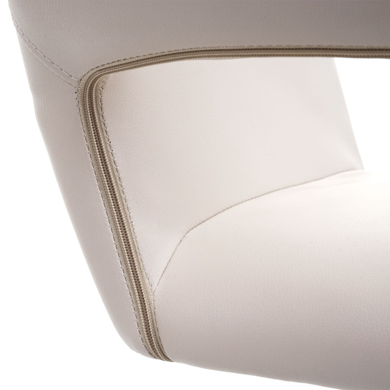 Chaise de salle à manger IV, mécanisme de pivotement réglable, rétro - similicuir crème, pied noir