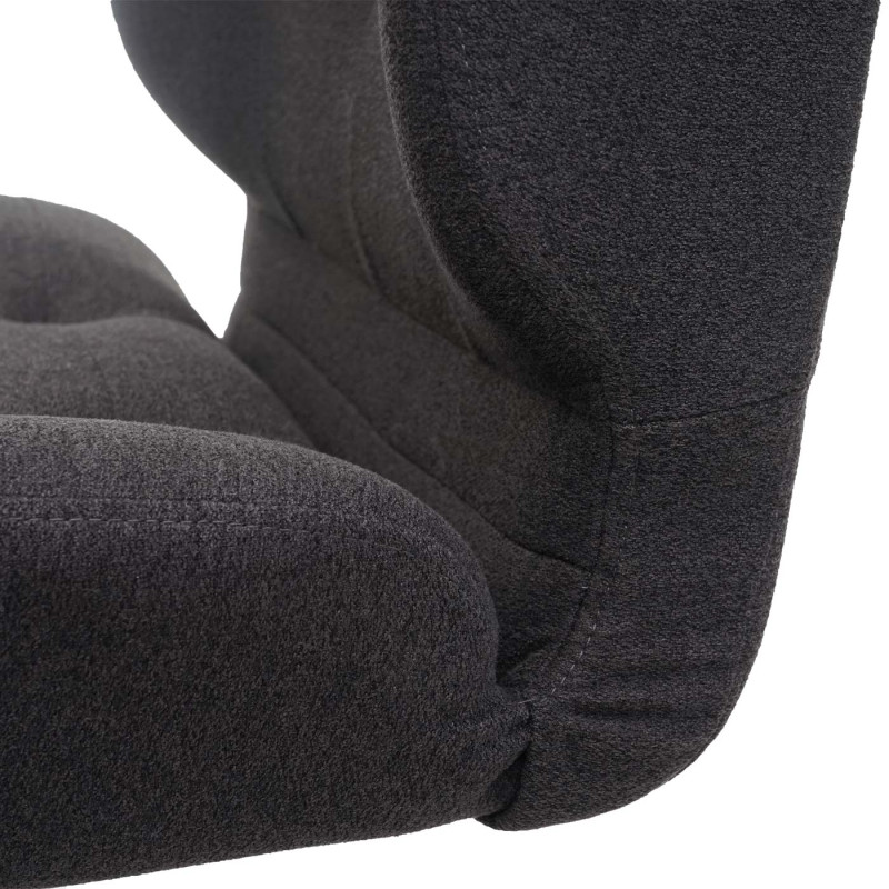 Chaise de bureau pivotante, réglable en hauteur - tissu gris foncé, pied noir