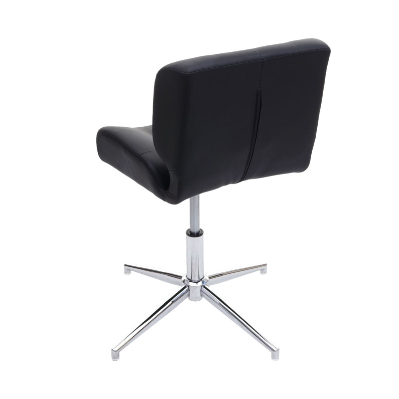 Chaise de bureau pivotante, réglable en hauteur - similicuir noir, pied chromé