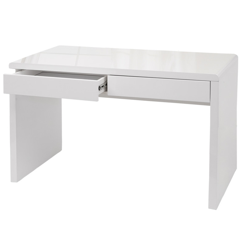 Bureau bureau informatique table de travail, blanc brillant - 100x60cm