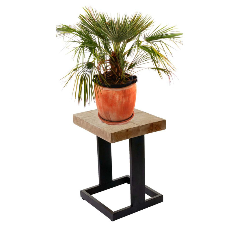 Tabouret de fleurs porte-fleurs, table à plantes, bois massif de sapin, rustique 48x36x32cm