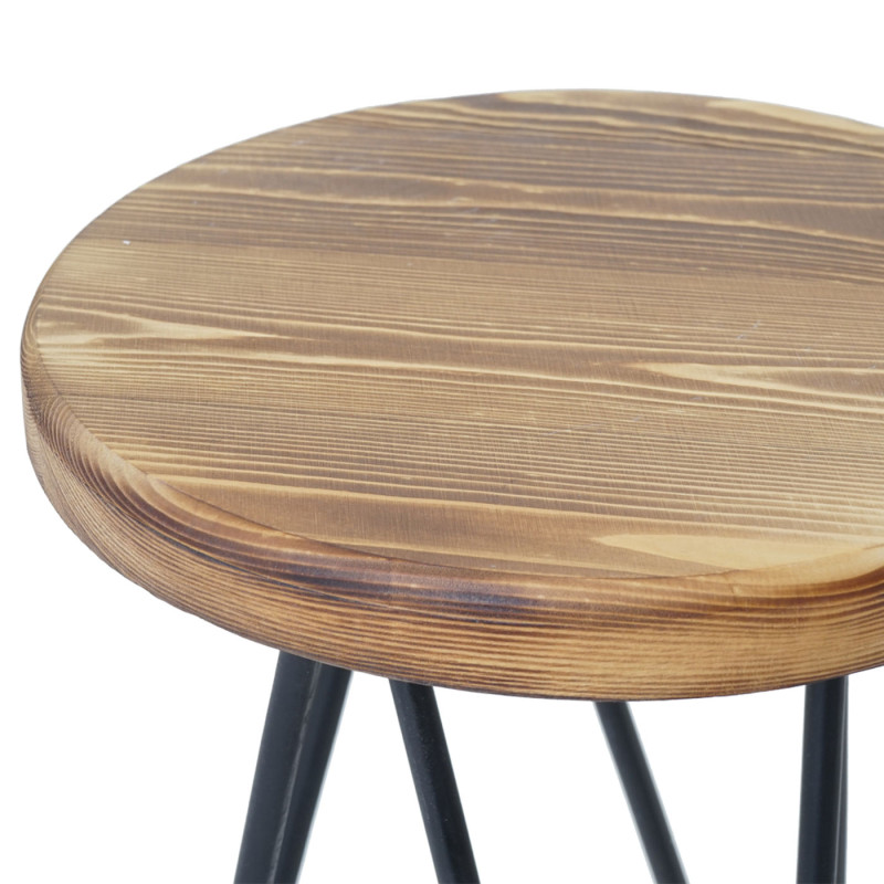 2x table d'appoint table de nuit, design industriel, bois véritable, Ø35cm