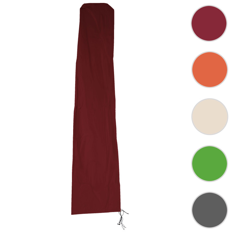 Housse de protection pour parasol jusqu'à 4,3 m (3x3 m), gaine de protection avec zip - bordeaux