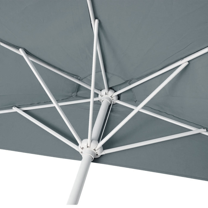 Parasol demi-rond Parla, demi-parasol de balcon, UV 50+ polyester/acier 3kg - 270cm anthracite avec support