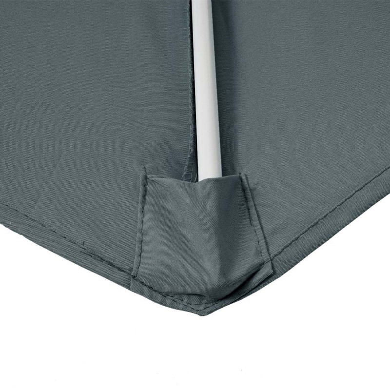 Parasol demi-rond Parla, demi-parasol de balcon, UV 50+ polyester/acier 3kg - 270cm anthracite avec support