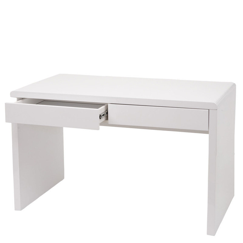 Coiffeuse coiffeuse table cosmétique, blanc brillant - 100x60cm