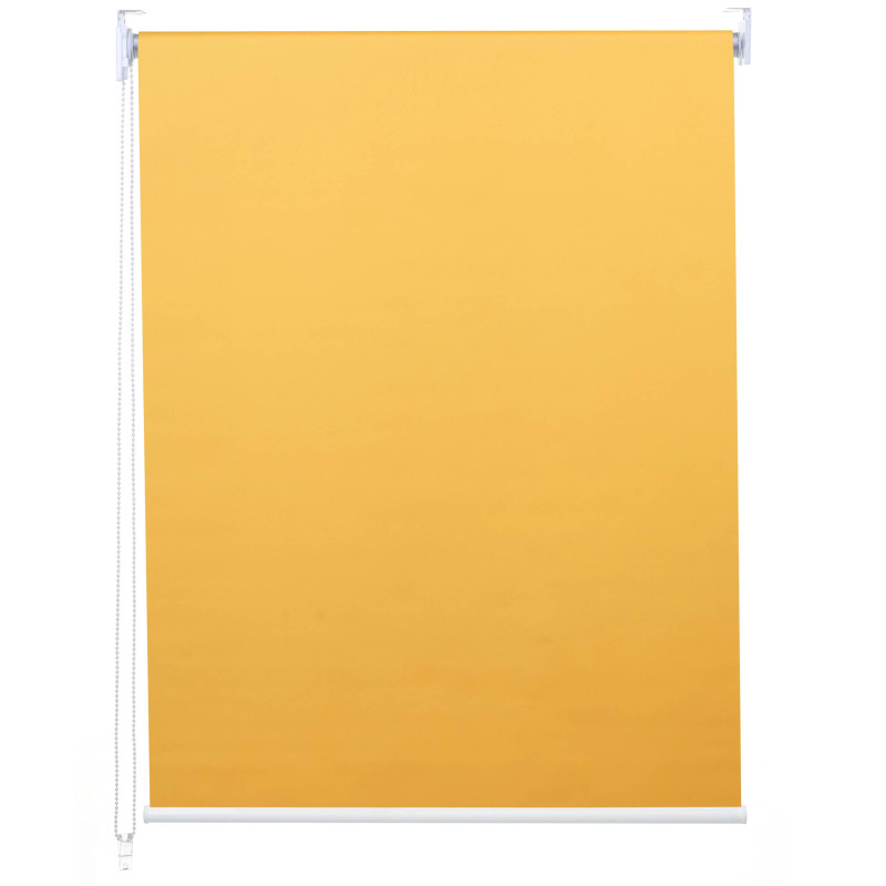 Store à enrouleur pour fenêtres, avec chaîne, avec perçage, isolation, opaque, 120 x 160 - jaune